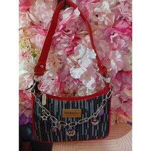 NWT Wrangler Black Y2K Sparkly Underarm Hobo Bag
